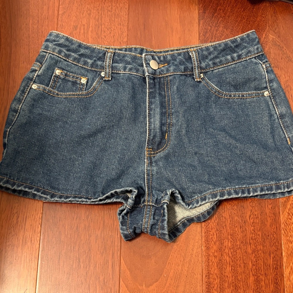 SHEIN Dark Blue High-Rise Denim Shorts